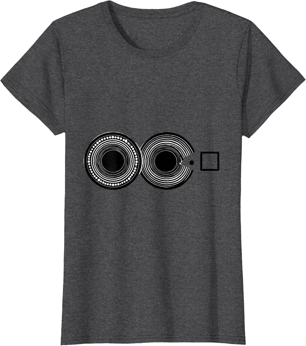 Women's Atomic Orbitals Silhouettes Nerdy Science Humor T-Shirt - Dark Heather Grey