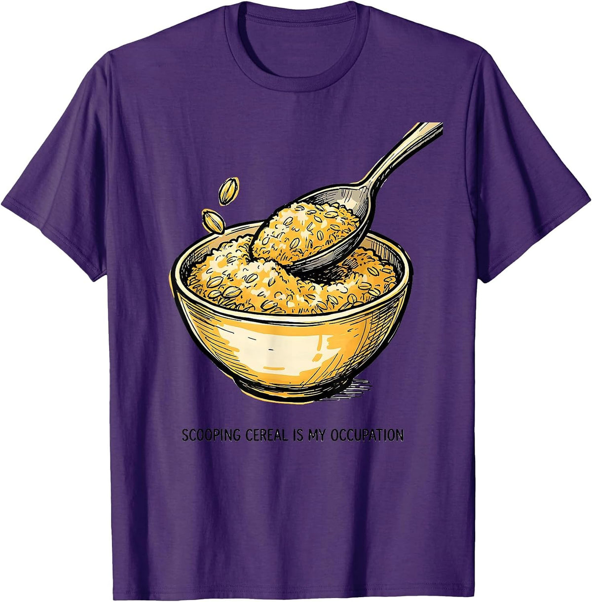 Scooping Cereal Is My Occupation Funny Occupational Therapy T-Shirt - Purple