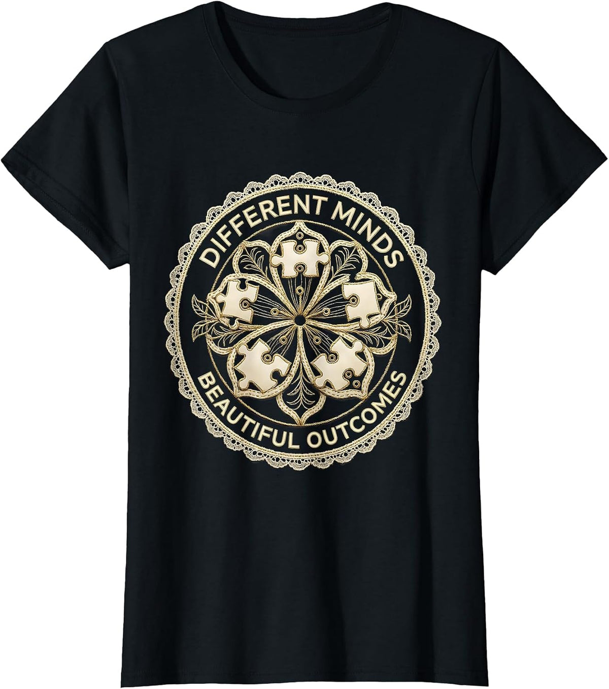 Women's Different Minds Beautiful Outcomes Special Ed Teacher T-Shirt - Black