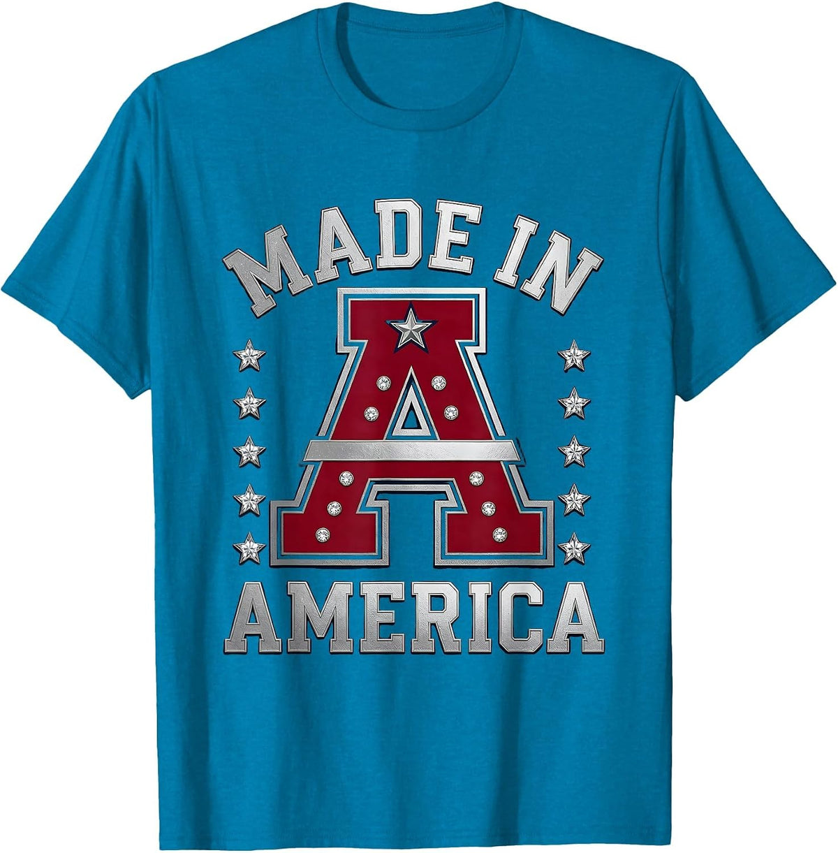 Made in America Patriotic Pride Design T-Shirt - Sapphire Blue