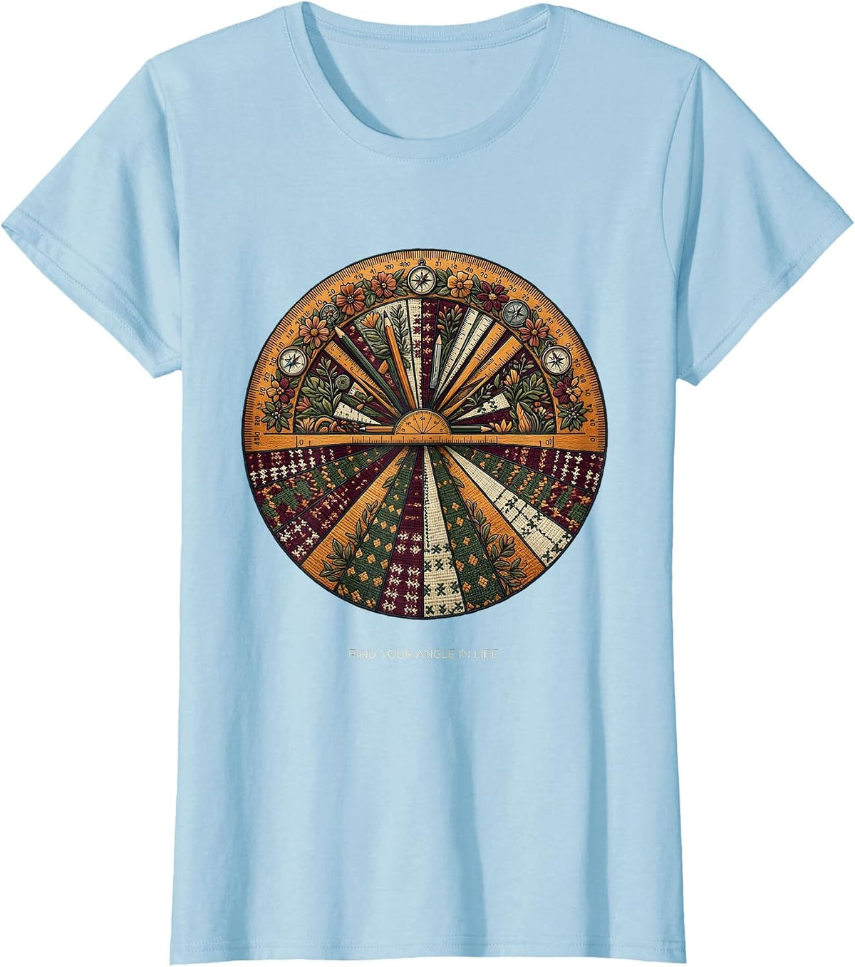 Women's Find Your Angle In Life Math Teacher Design T-Shirt - Baby Blue