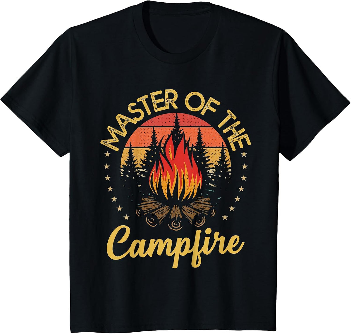 Master of the Campfire Vintage Camping Lovers T-Shirt - Black