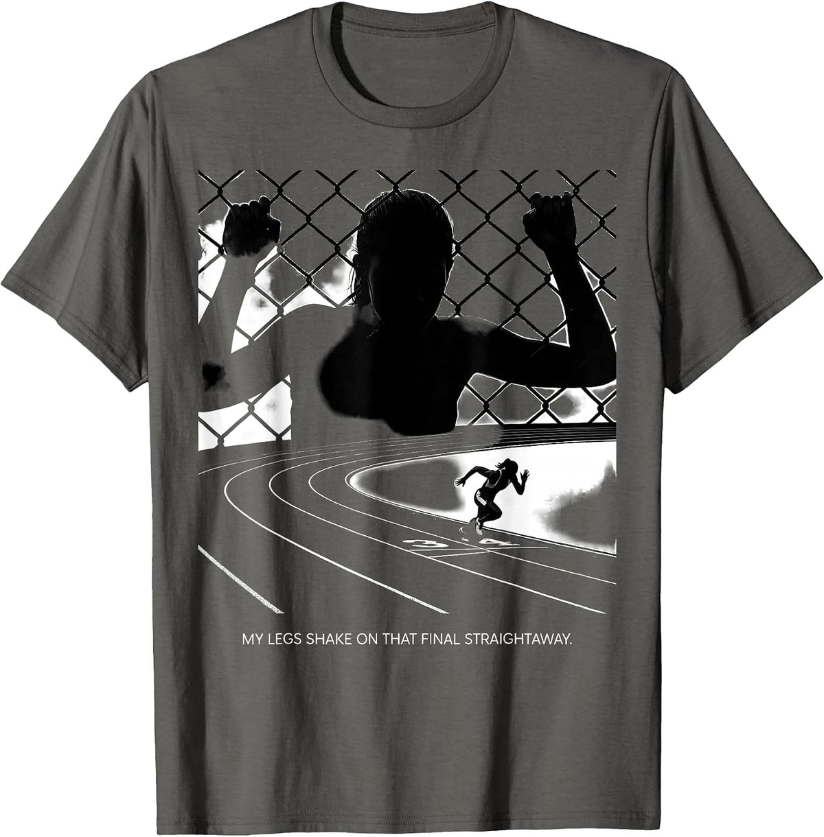 Men's My Legs Shake On That Final Straightaway Track Mom T-Shirt - Asphalt Grey