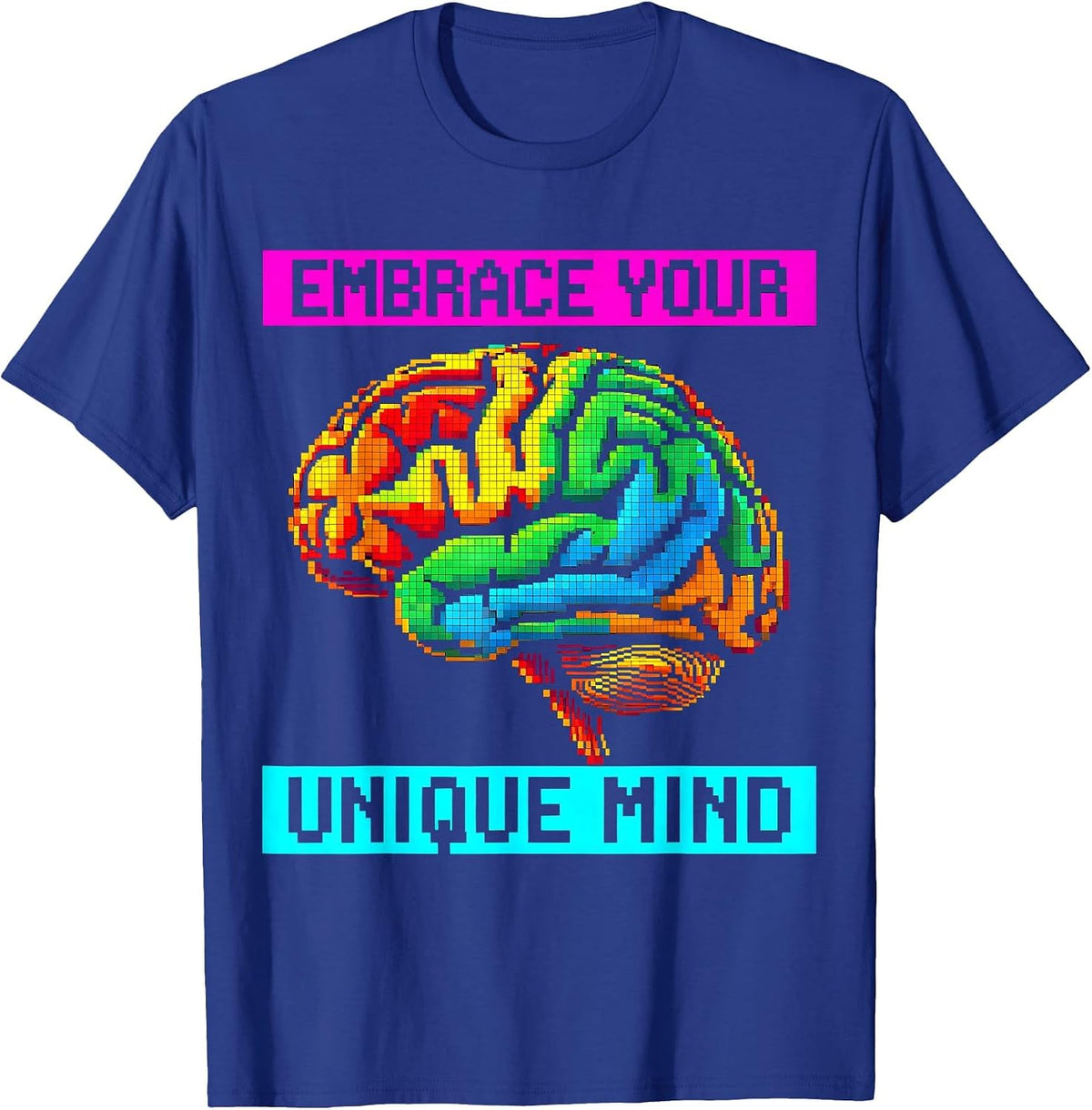 Men's Embrace Your Unique Mind Neurodiversity Design T-Shirt - Royal Blue