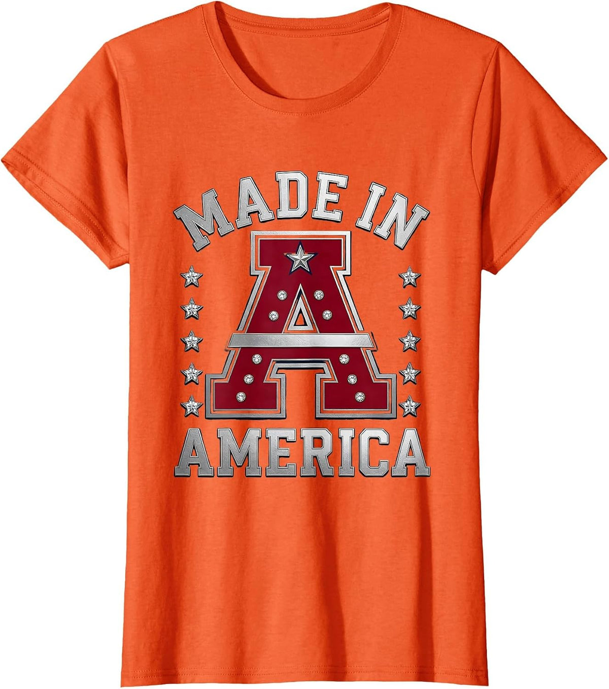 Made in America Patriotic Pride Design T-Shirt - Orange