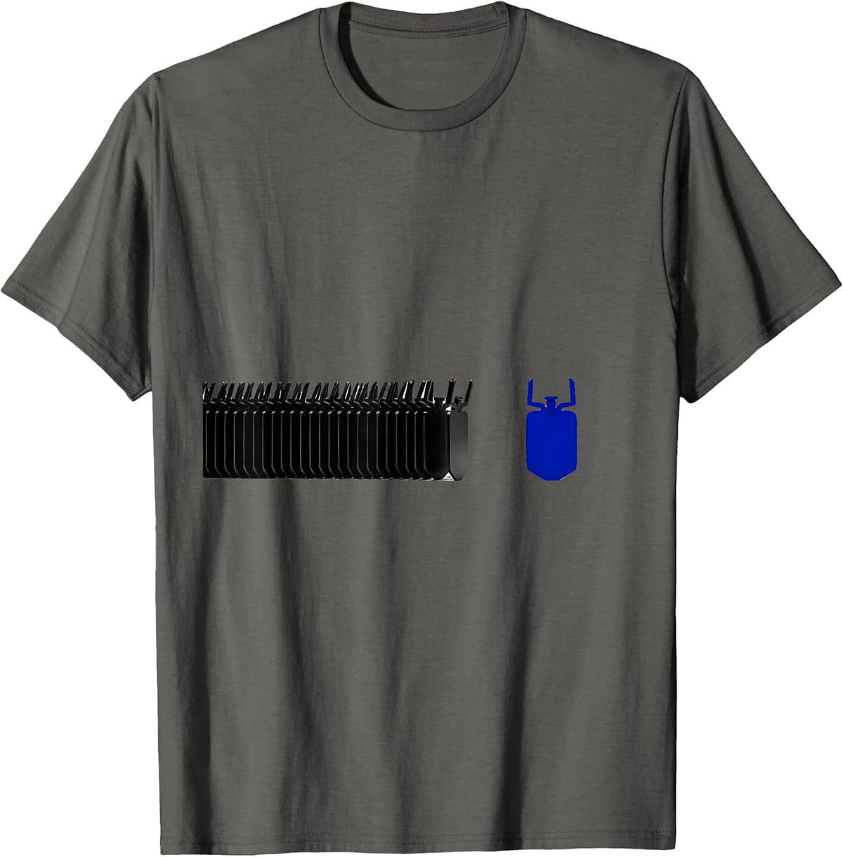 Men's Thin Blue Line Ticks Police Support Tribute T-Shirt - Asphalt Grey