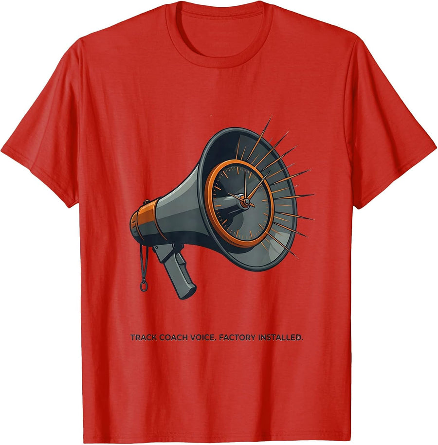Men's Track Coach Voice Factory Installed Funny Coach Gift T-Shirt - Red