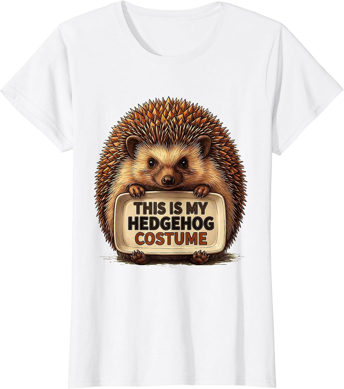 This Is My Hedgehog Costume Funny Halloween Lazy Costume T-Shirt - White