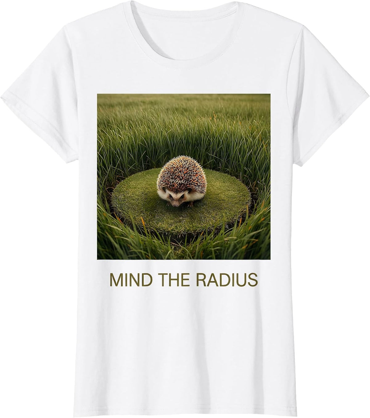 Mind The Radius Cute Hedgehog Animal Lover Humor T-Shirt - White