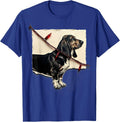 Basset Hound Christmas Lights Holiday Dog Lover Humor T-Shirt - Royal Blue