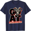 Greatest Of All Time Cool Goat with Sunglasses Animal Humor T-Shirt - Navy Blue