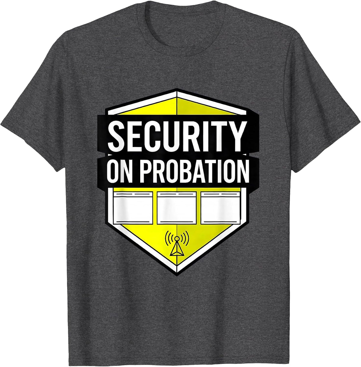 SECURITY ON PROBATION Geometric Halloween Costume Roleplay T-Shirt - Dark Heather Grey