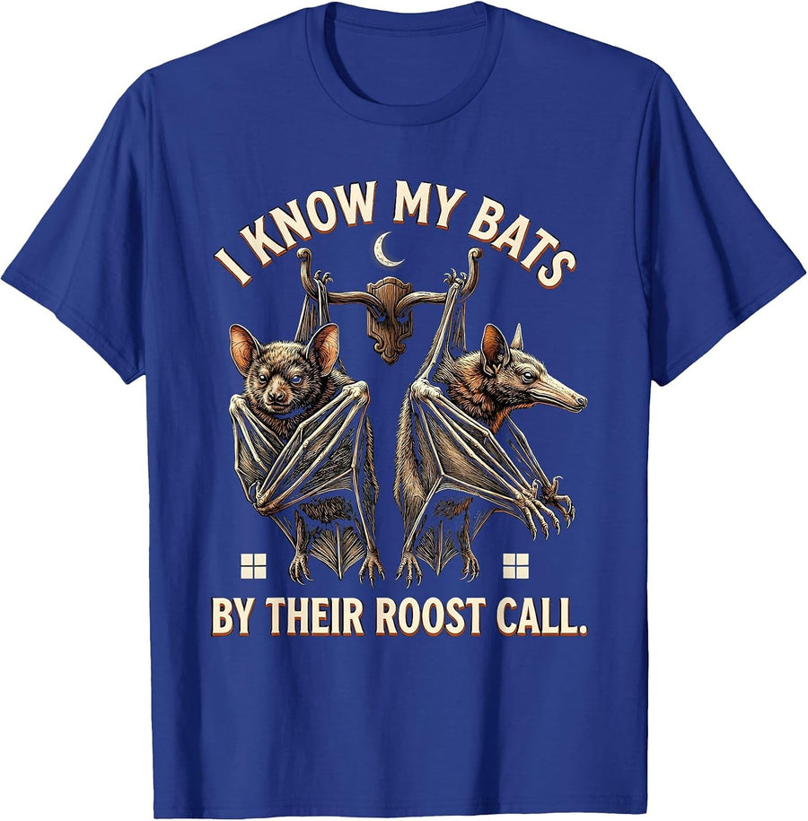 I Know My Bats By Their Roost Call Vintage Bat Lover T-Shirt - Royal Blue