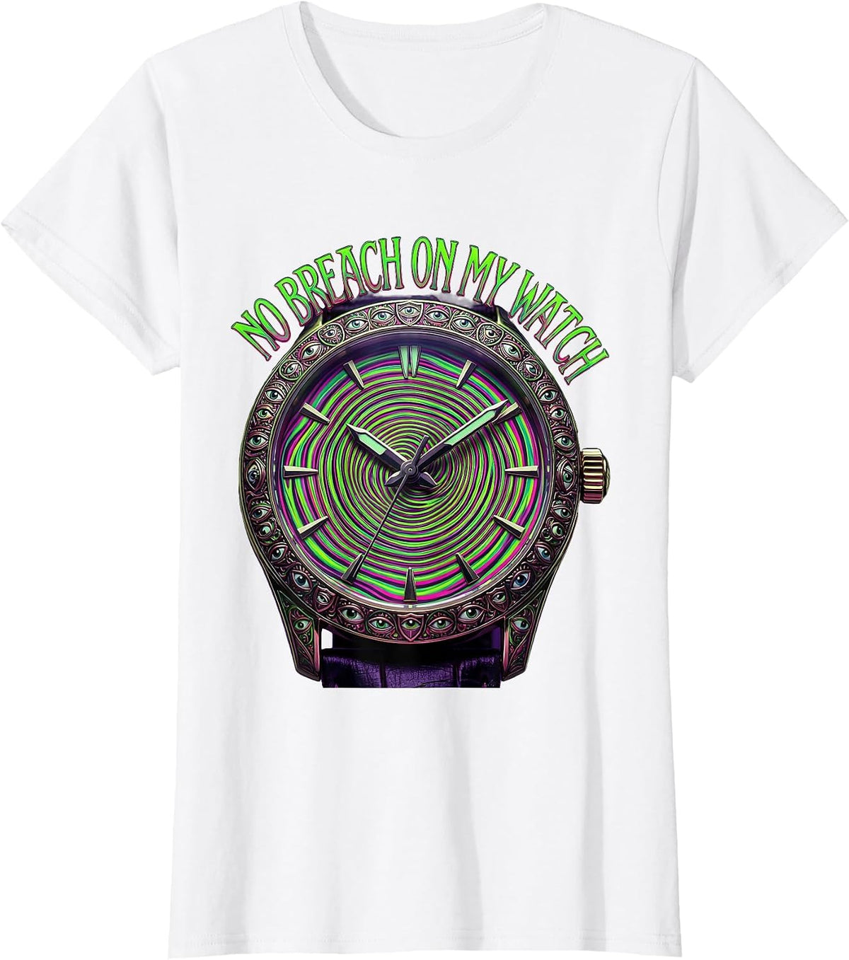 No Breach On My Watch Cybersecurity Design T-Shirt - White