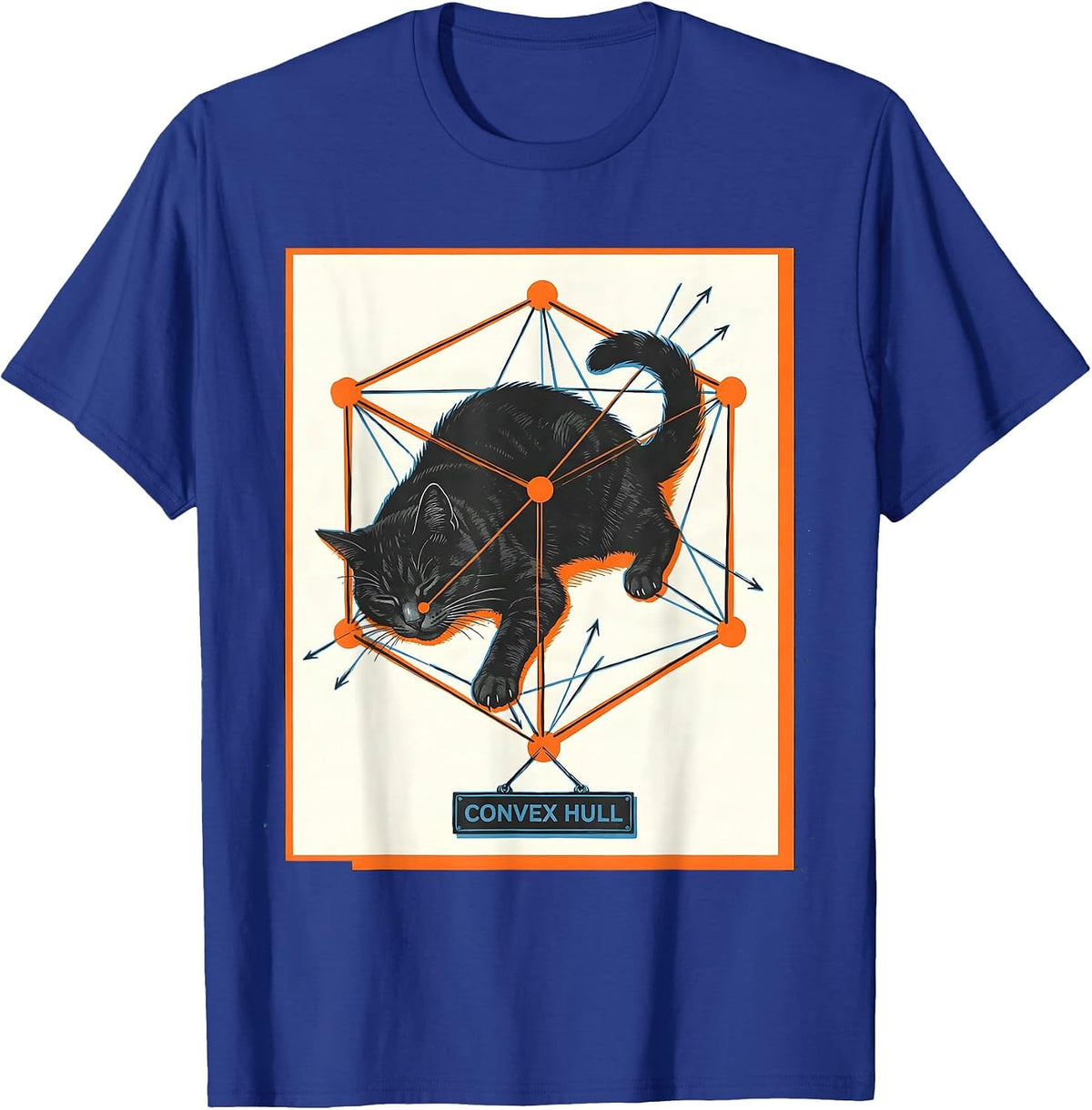 Convex Hull Funny Cat Math Science Teacher Gift T-Shirt - Royal Blue