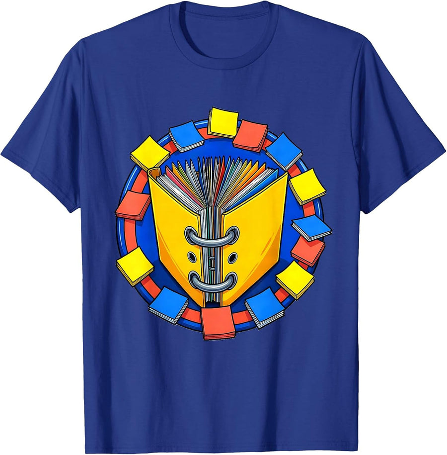 Sped Teacher Binder Sticky Notes Illustration T-Shirt - Royal Blue