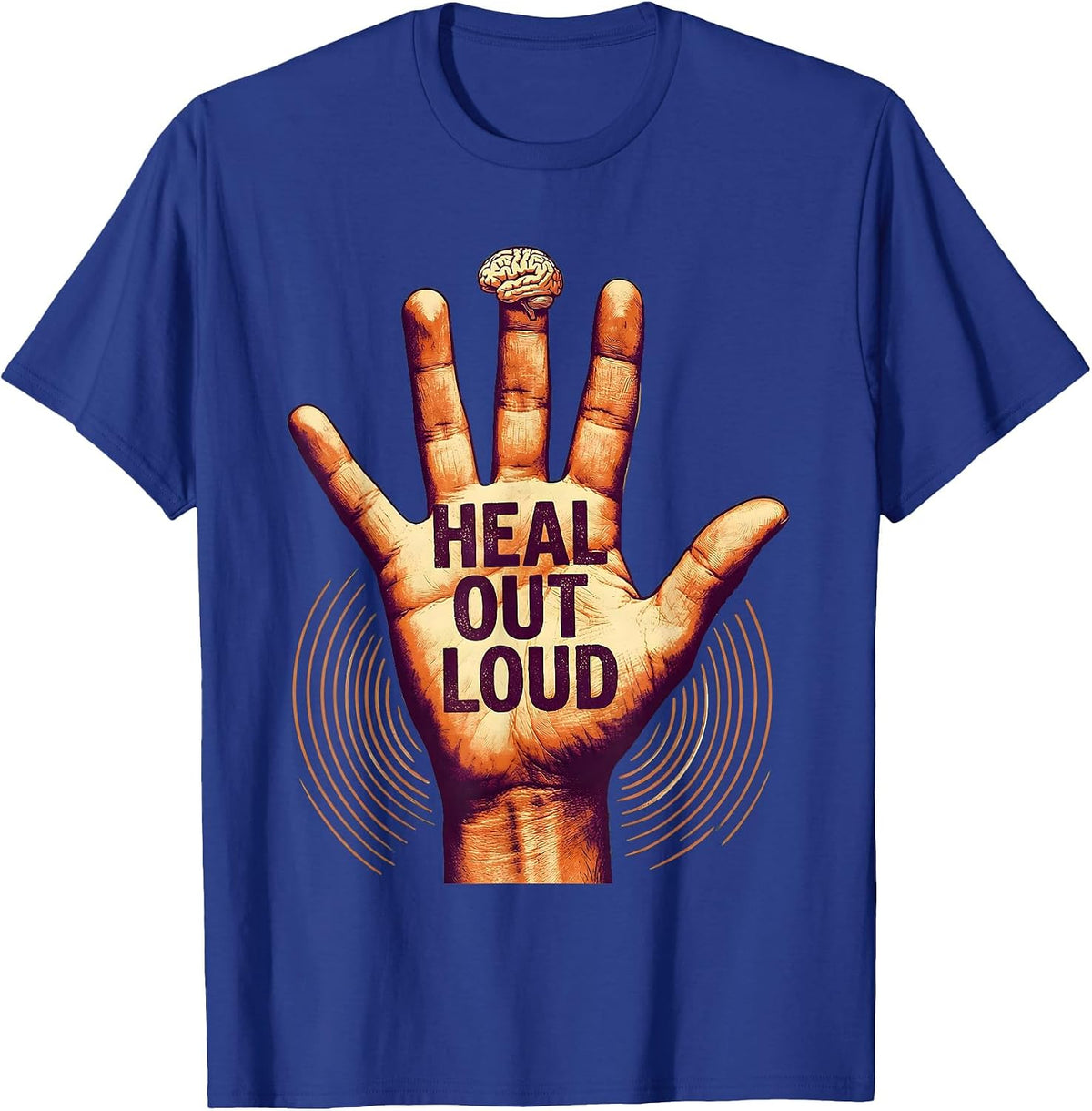 Men's Heal Out Loud Mental Health Matters Design T-Shirt - Royal Blue