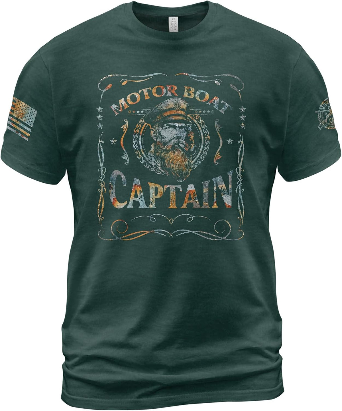 Motor Boat Captain T-Shirt, Cruise Shirt, Funny Tshirt - Ds03-forest-green