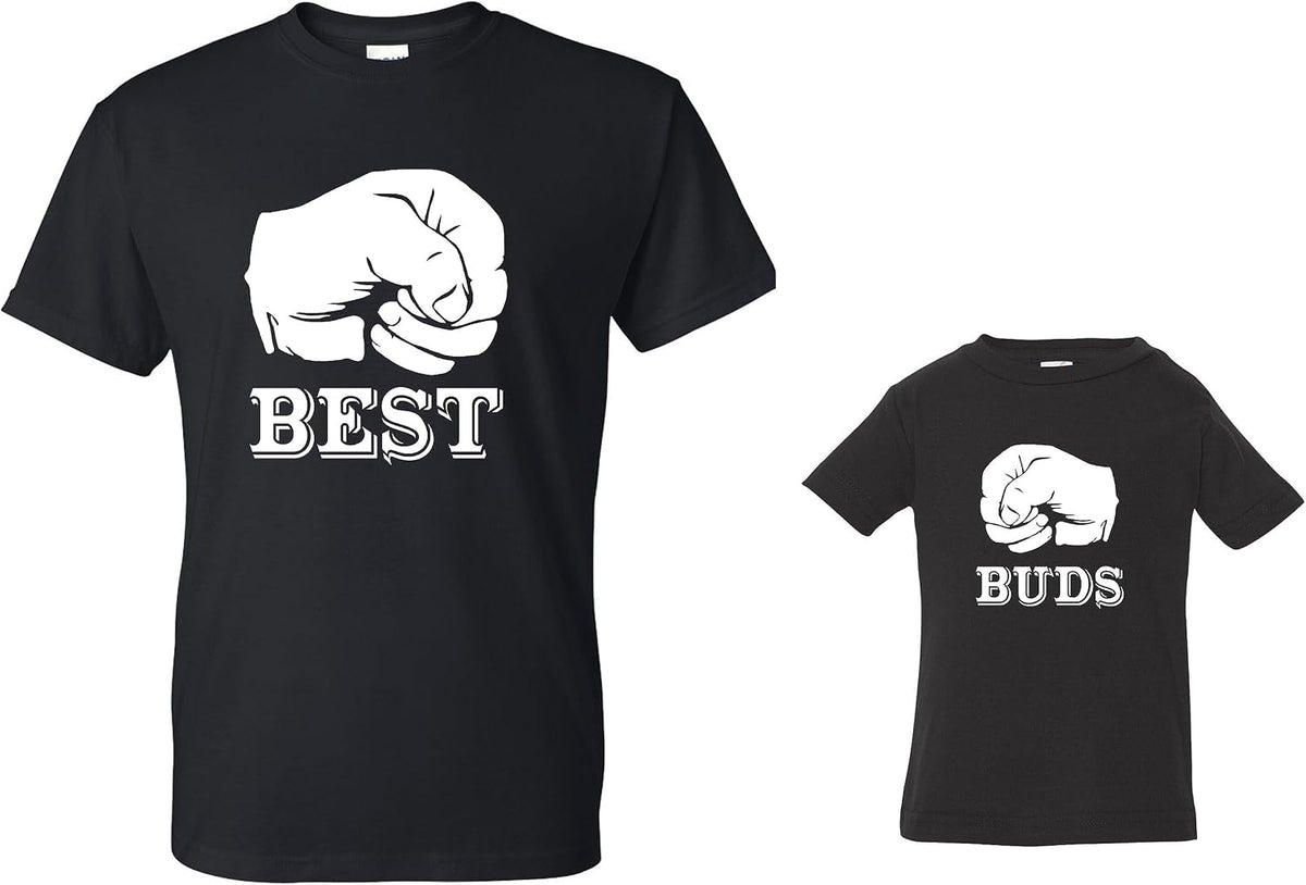 Freedomtees Best Buds Father and Son Matching Shirts - Black