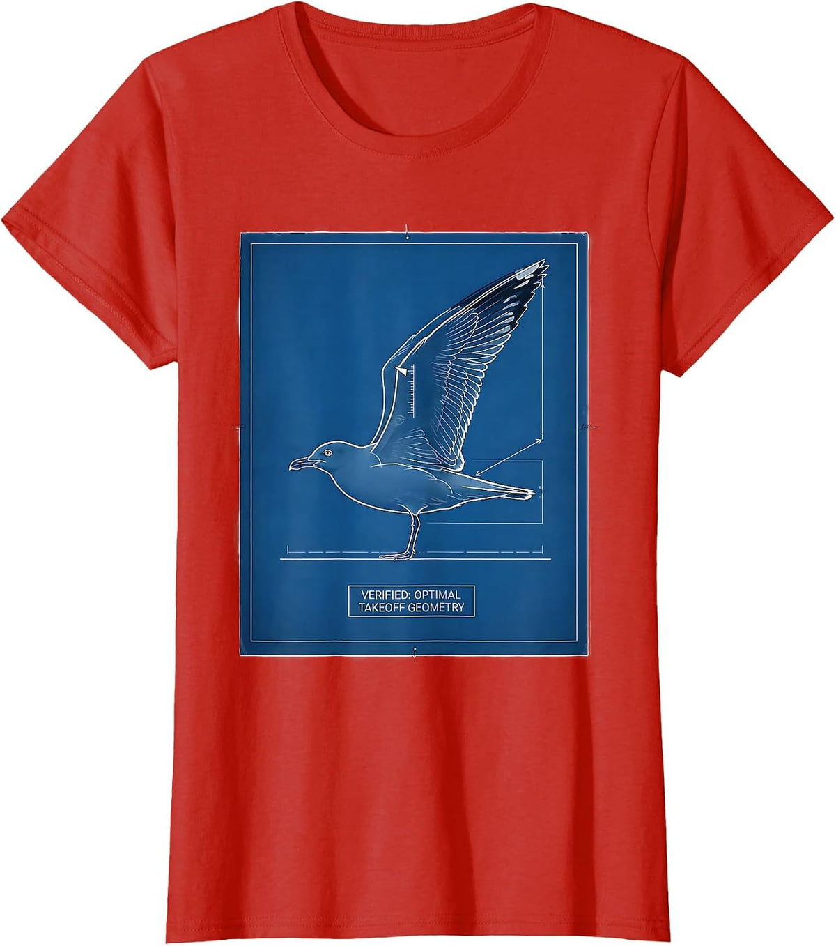Women's Verified Optimal Takeoff Geometry Triangull Funny Geometric T-Shirt - Red