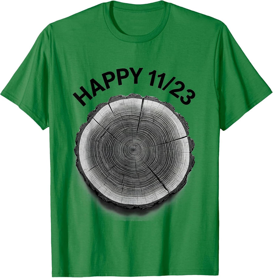Men's Happy 11/23 Fibonacci Spiral Sacred Geometry Math Lover T-Shirt - Kelly Green