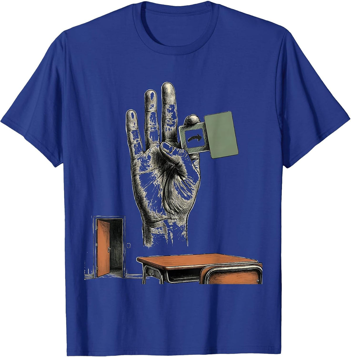ASL Completion Hand SPED Teacher Classroom Inclusion T-Shirt - Royal Blue