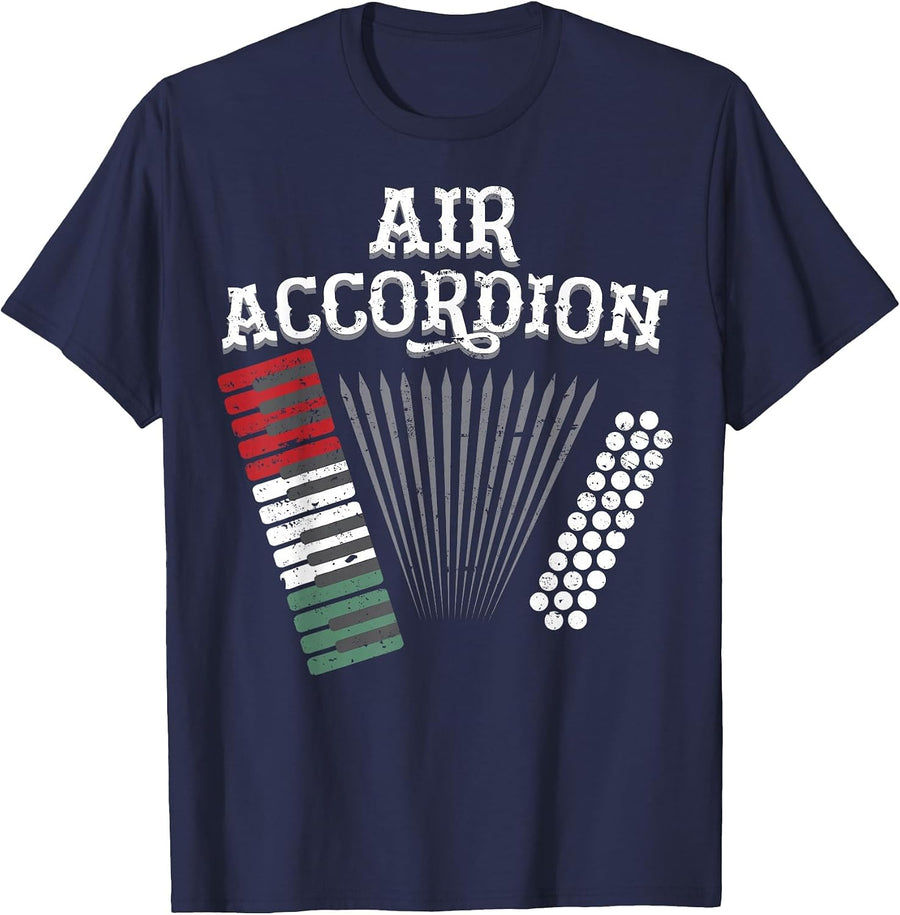 Air Accordion Mexico Flag for Mexico Fiesta Music Lovers T-Shirt - Navy Blue