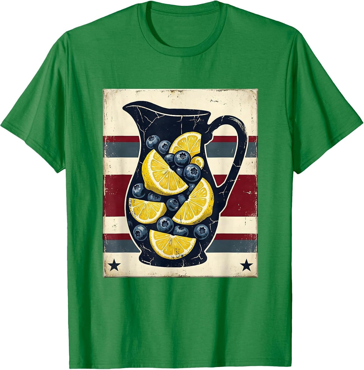Men's Red White and Blueberry Lemonade Pitcher Graphic T-Shirt - Kelly Green
