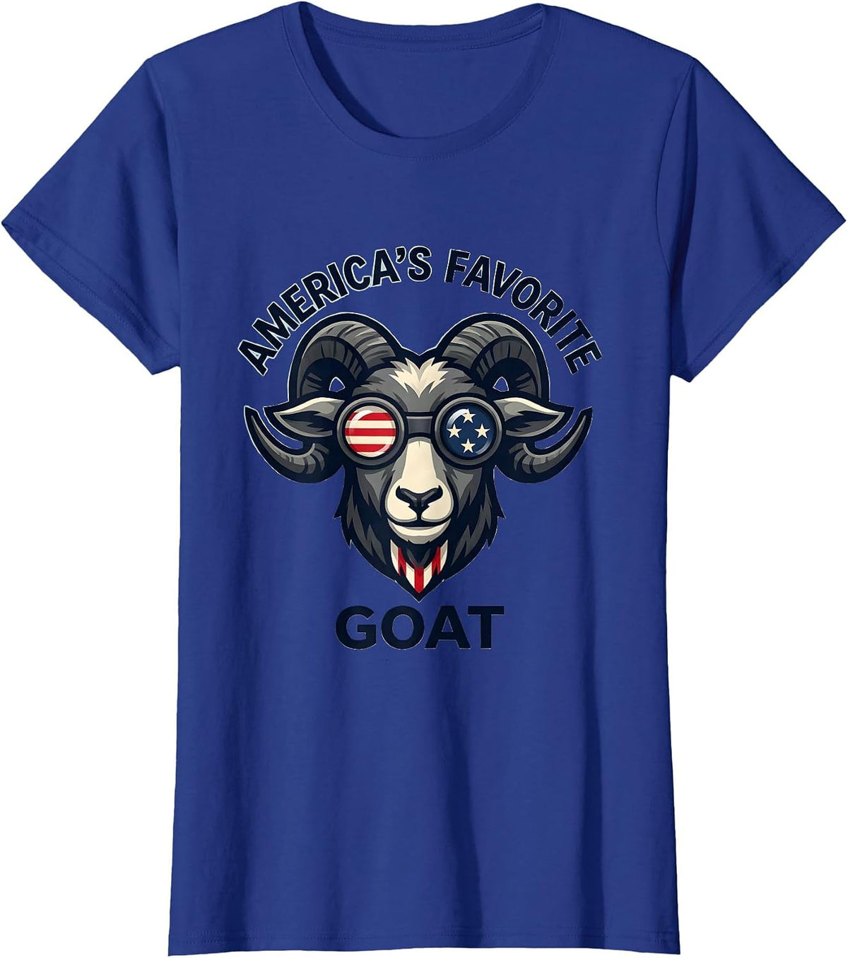 Women's America's Favorite GOAT Funny Goat Mascot Patriotic Humor T-Shirt - Royal Blue