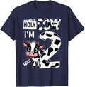 Holy Cow I'm Two 2 Years Old 2nd Birthday Boy Girl T-Shirt - Navy Blue
