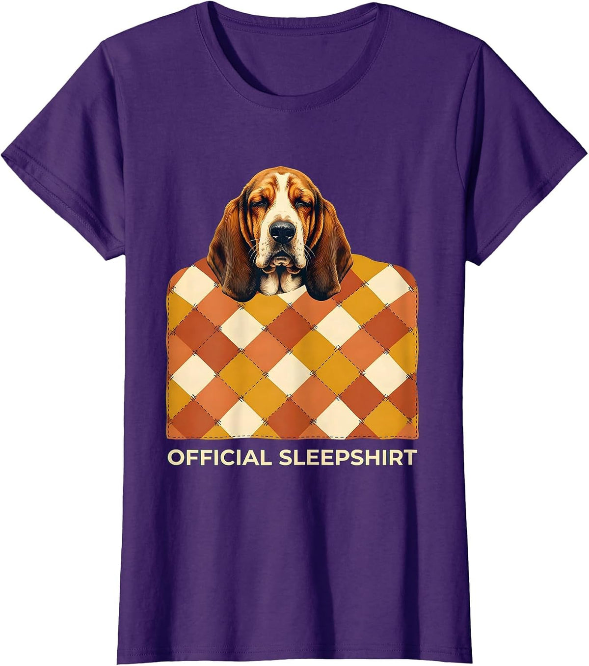 Women's Official Sleepshirt Basset Hound Funny Animal Lover Pajama T-Shirt - Purple