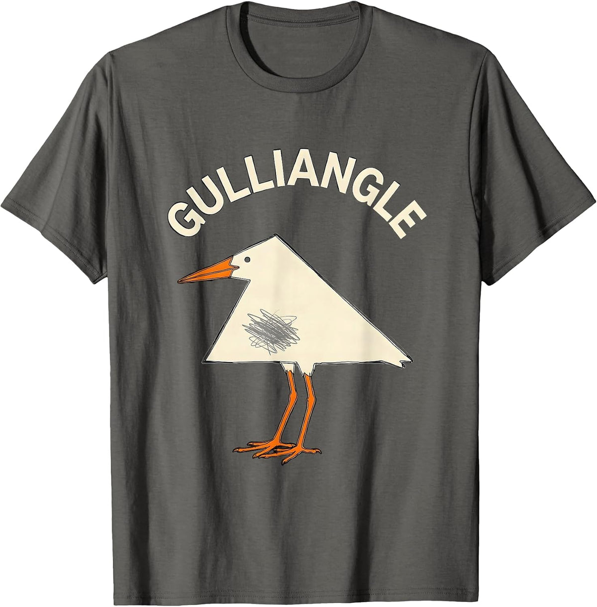 Gulliangle Funny Bird Pun Math Teacher Geometry Humor T-Shirt - Asphalt Grey