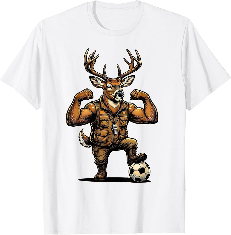 Men's Whitetail Buck Pop Art Hunting Dad Humor T-Shirt - White
