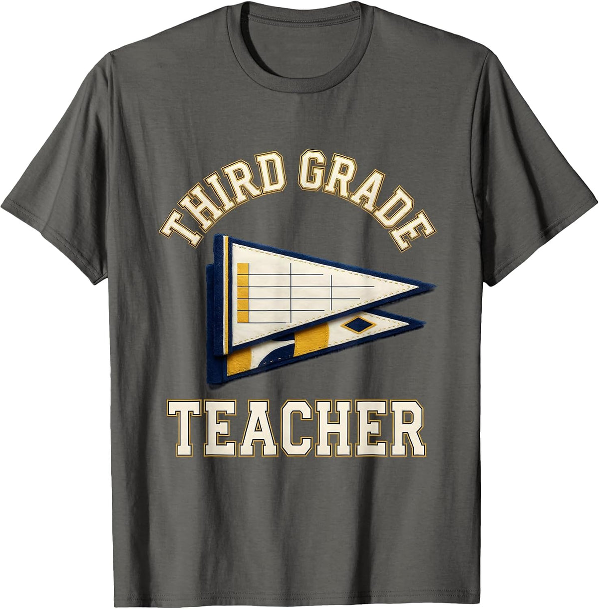 Third Grade Teacher Sports Back To School Teacher Girl T-Shirt - Asphalt Grey