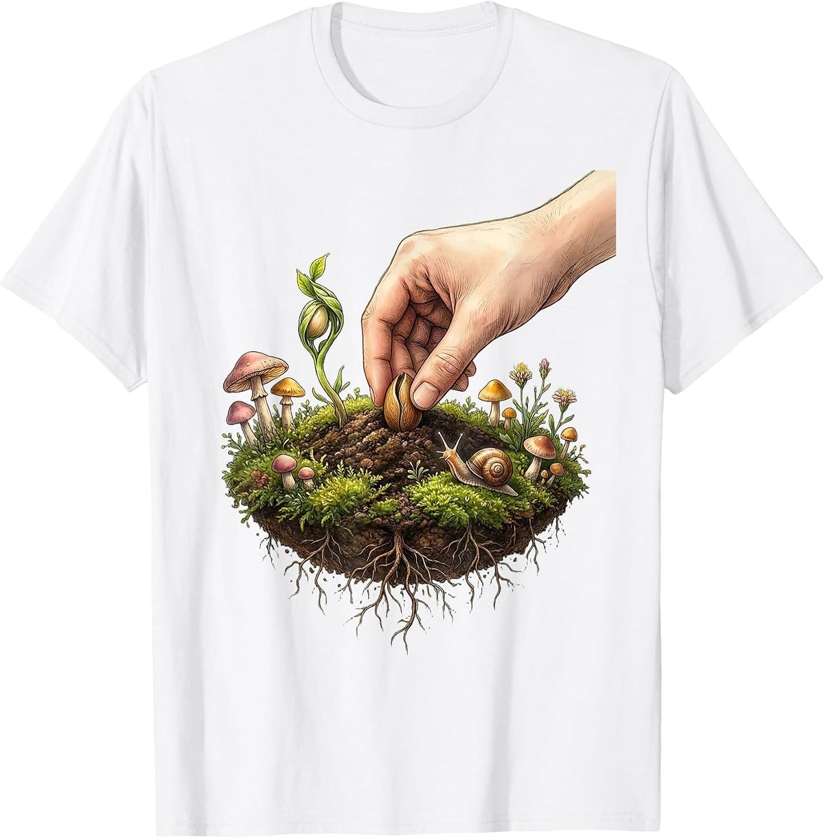 Special Education Planting Seeds Growth Graphic T-Shirt - White