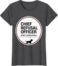 Women's Chief Refusal Officer, Basset Hound Division Funny T-Shirt - Dark Heather Grey