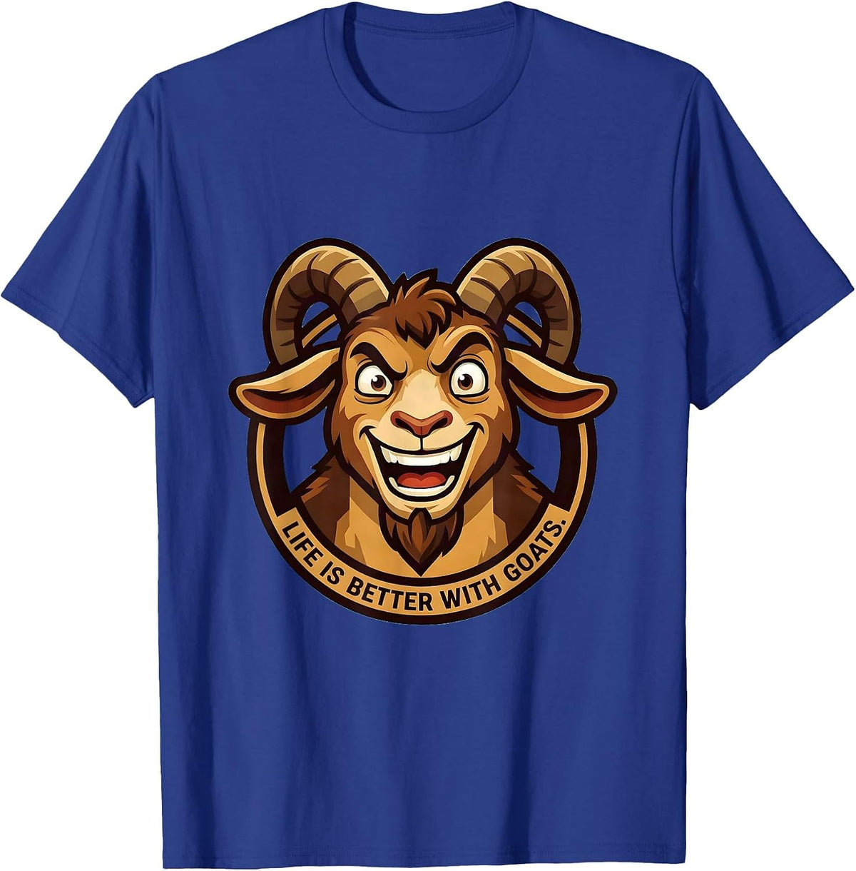 Life Is Better With Goats Farm Animal Design T-Shirt - Royal Blue