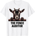 Men's The Fence Auditor Funny Pygmy Goat Animal Lover Humor T-Shirt - White