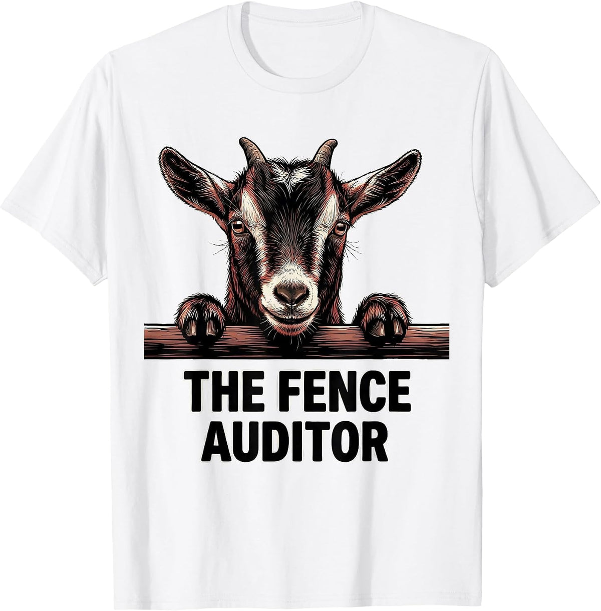 Men's The Fence Auditor Funny Pygmy Goat Animal Lover Humor T-Shirt - White