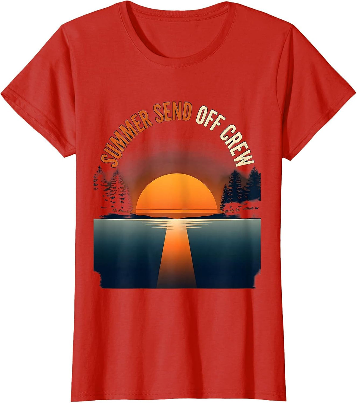 Summer Send Off Crew Labor Day Design T-Shirt - Red