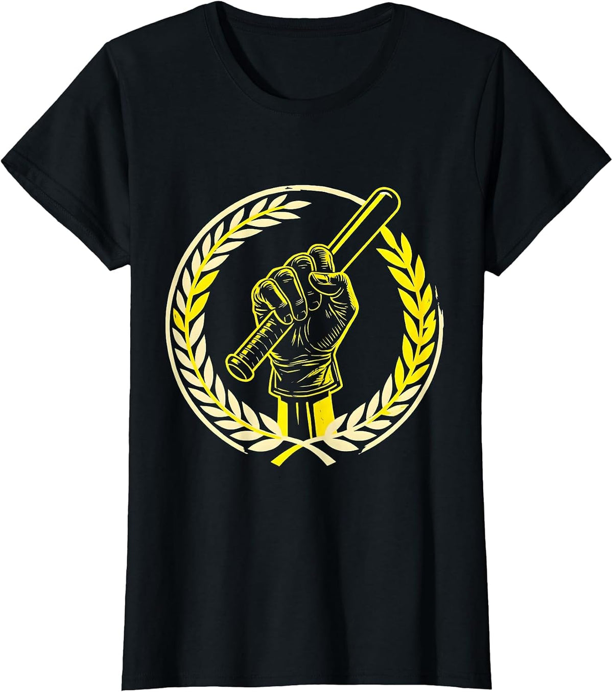 Gloved Fist and Baton Law Enforcement Graphic T-Shirt - Black