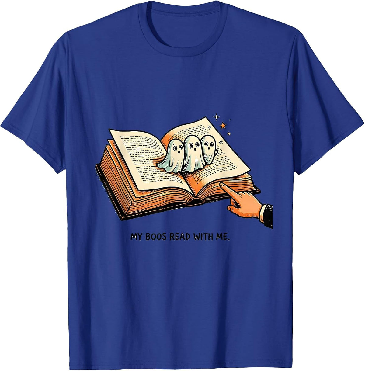My Boos Read With Me Funny Teacher Ghost Halloween Costume T-Shirt - Royal Blue