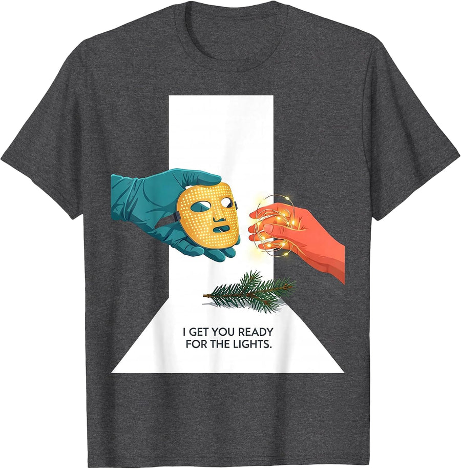 Men's I Get You Ready For The Lights Funny Esthetician Skincare T-Shirt - Dark Heather Grey