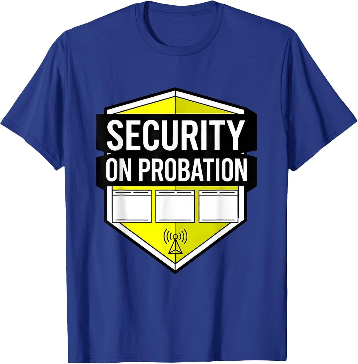 SECURITY ON PROBATION Geometric Halloween Costume Roleplay T-Shirt - Royal Blue