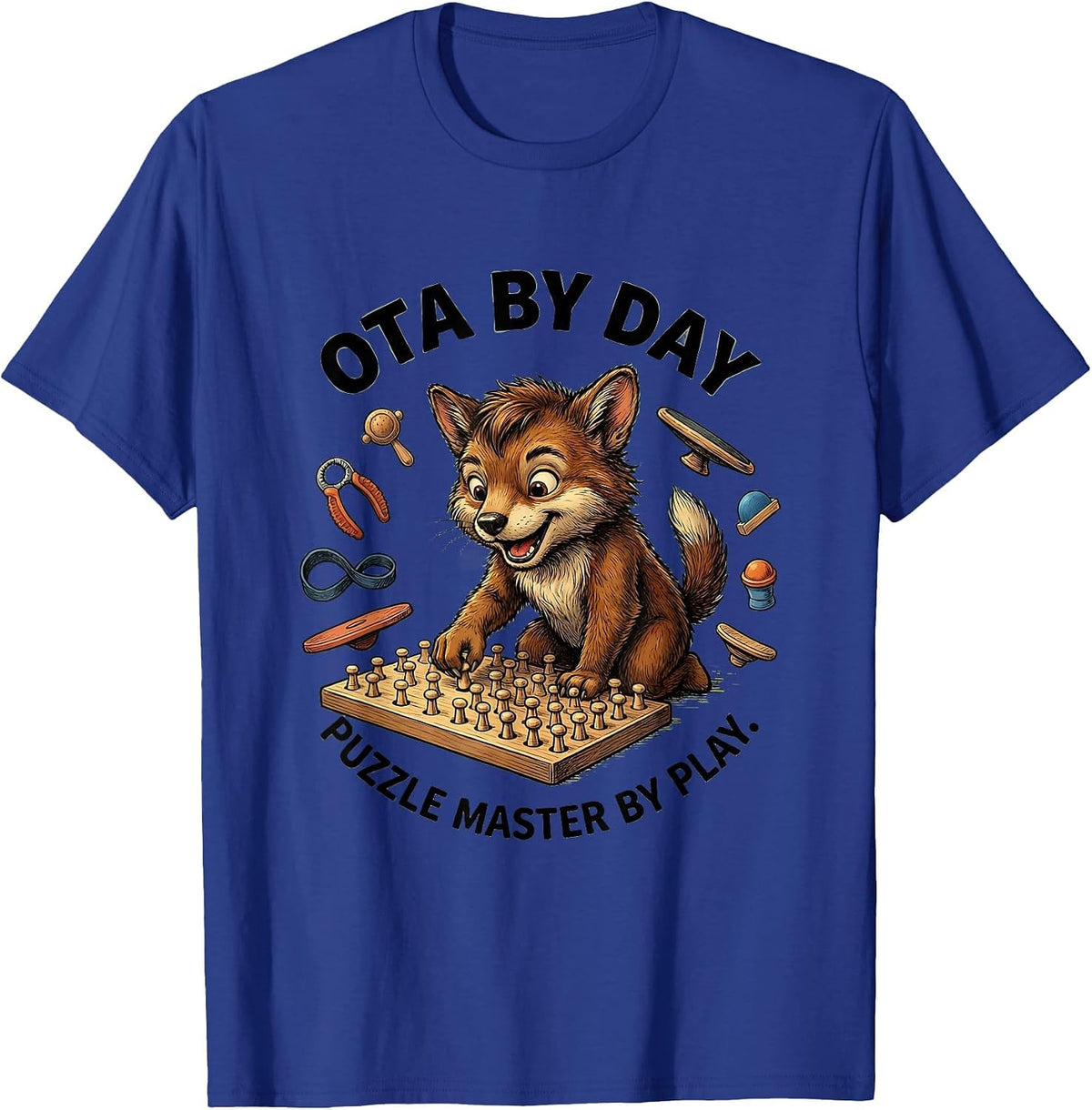 Men's OTA By Day Puzzle Master By Play Retro Occupational Therapy T-Shirt - Royal Blue