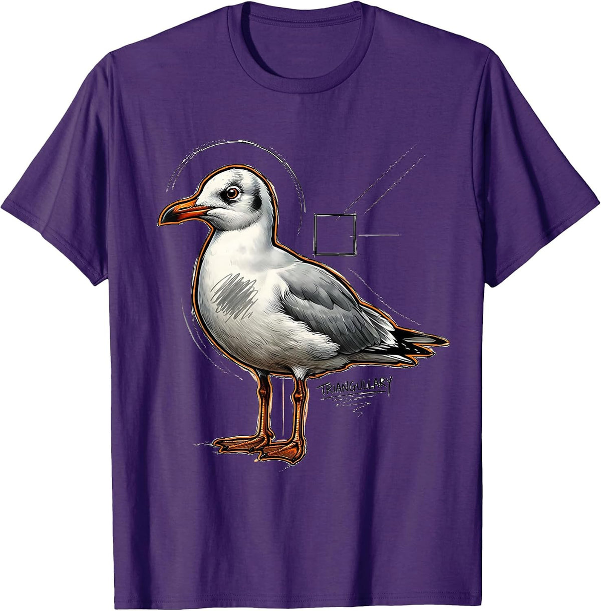 Triangullary Funny Bird Pun Math Teacher Geometry Humor T-Shirt - Purple