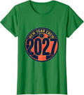Women's New Year Crew 2027 Festive Group Matching Party Souvenir T-Shirt - Kelly Green