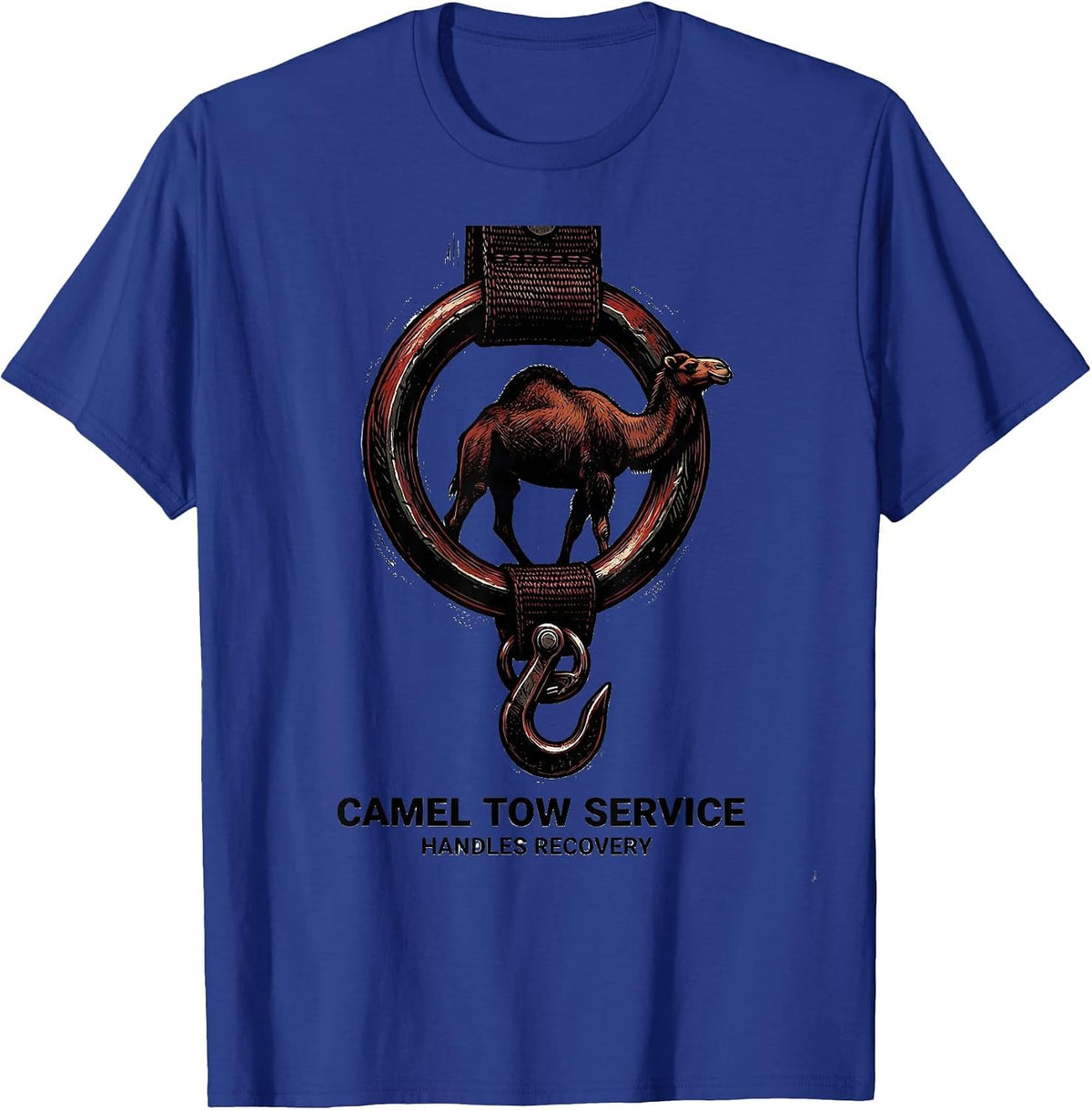 Camel Tow Service Handles Recovery Funny Tow Truck Adult T-Shirt - Royal Blue