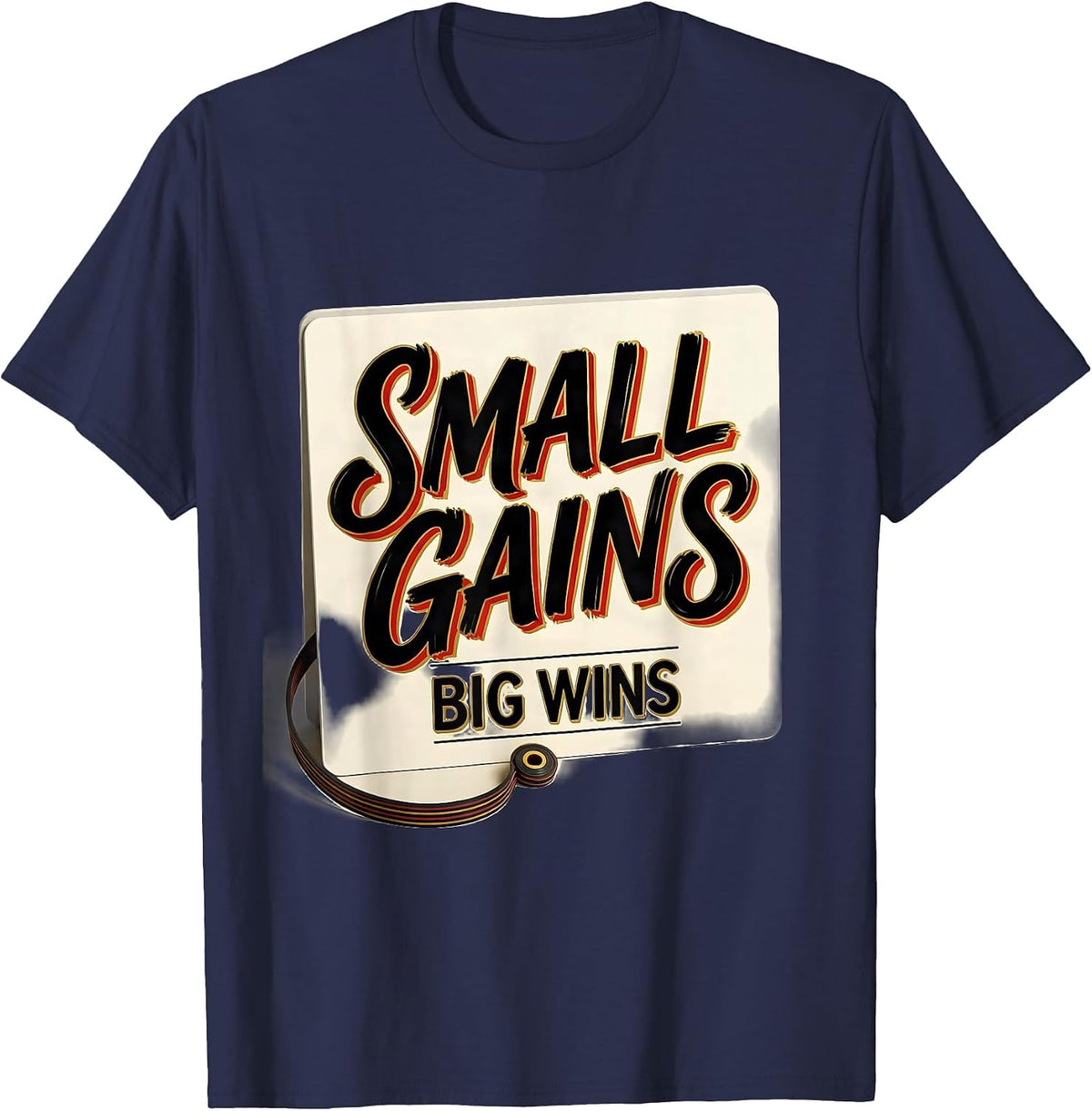 Men's Small Gains, Big Wins Occupational Therapy Physical Therapy T-Shirt - Navy Blue
