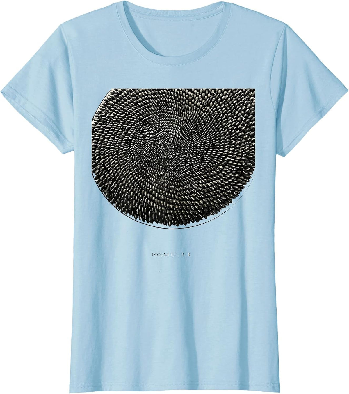 I Count 1, 1, 2, 3 Minimalist Math Lover Sacred Geometry T-Shirt - Baby Blue